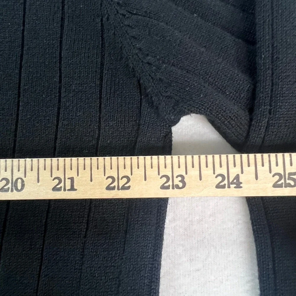 VTG Fila Sport Mens Black Ribbed Crewneck Sweater Long Sleeve XL Cotton Blend